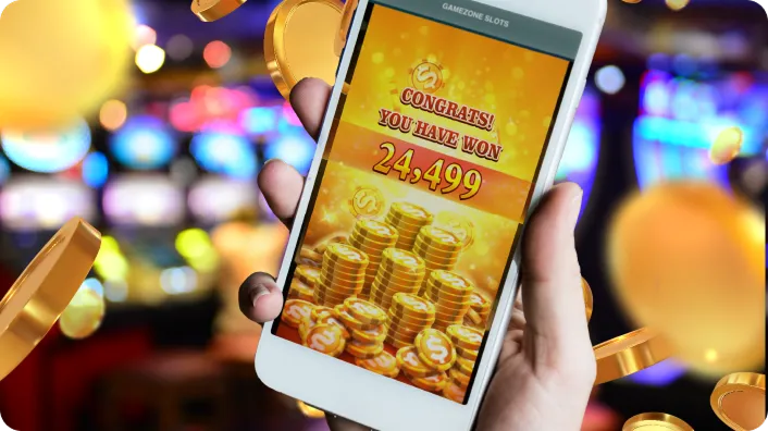 Slot game with a bonus feature activated